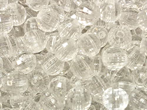 Perlin Crystal Kunststoffperlen Luxus Spacer Acrylperlen mit Lochung Rund für Schmuckdesign (Weiß Transparent 6mm 400 Stück) von Perlin