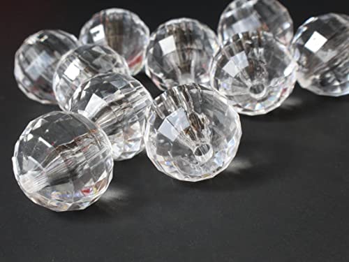 Perlin Crystal Kunststoffperlen Luxus Spacer Acrylperlen mit Lochung Rund für Schmuckdesign (Weiß Transparent 4mm 1000 Stück) von Perlin