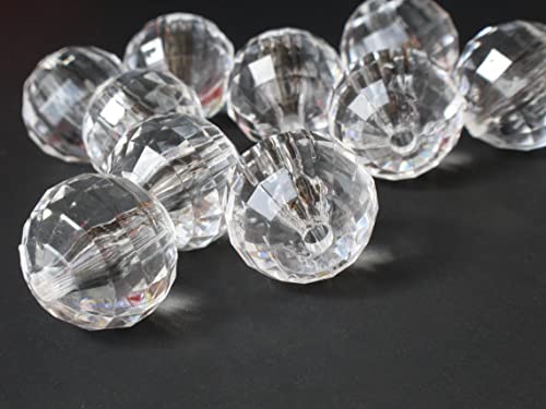 Crystal Kunststoffperlen Luxus Spacer Acrylperlen mit Lochung Rund für Schmuckdesign (Weiß Transparent 8mm 250 Stück) von Perlin
