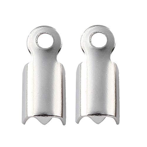 Perlin 20 Stk. Silber Edelstahl Klemm-Endkappen für Bänder, geeignet für ca. 3 bis 4 mm dicke Bänder, Schmuck-Endkappen, 2992940031 Perlin 20 Stk. Silber Edelstahl Klemm-Endkappen für Bänder, geeignet für ca. 3 bis 4 mm dicke Bänder, Schmuck-Endkappen, 2992940031 von Perlin