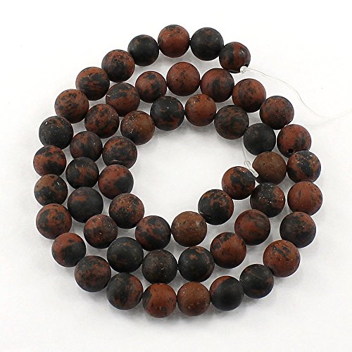 Jasper Edelstein Perlen 8mm und 6mm Matt Schmuckstein Kugel Halbedelstein Edelsteine Frosted Gemstone Beads Auswahl (Rot Mohn Obsidian Jaspis, 6mm) von Perlin