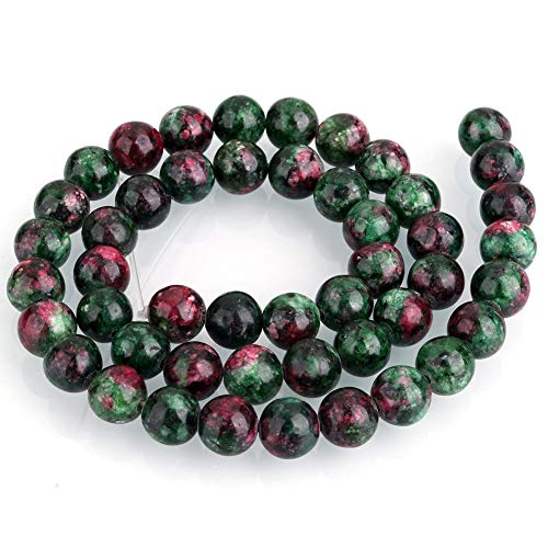 Edelstein Perlen Rubin in Zoisit Ruby in Zoisite 10mm Rund Halbedelstein Edelsteine Perle mit Loch zum auffädeln Schmuckperlen Schmuckstein G251 Edelstein Perlen Rubin in Zoisit Ruby in Zoisite 10mm Rund Halbedelstein Edelsteine Perle mit Loch zum auffädeln Schmuckperlen Schmuckstein G251 von Perlin