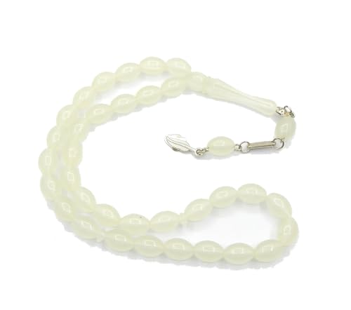 Gebetskette Leuchtet im Dunkeln Gebetsperlen Leuchsteine Tesbih Tasbih Tespih Misbaha Subha 33, Oval Muslimisches Islamic Rosenkranz Armbänder Anbetungszubehör von Perlin