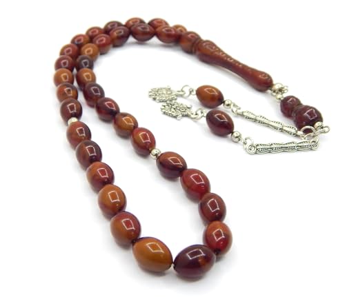 Perlin Gebetskette Tesbih Tasbih Tespih Misbaha Subha 33, Braun Rot Ovalform Muslimisches Islamic 10mm Perlen Rosenkranz Gebetsperlen Anbetungszubehör Perlin Gebetskette Tesbih Tasbih Tespih Misbaha Subha 33, Braun Rot Ovalform Muslimisches Islamic 10mm Perlen Rosenkranz Gebetsperlen Anbetungszubehör von Perlin