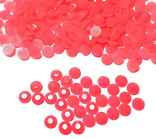 Hotfix Steine Set 5mm,Resin zum aufbügeln, 400stk, Epoxy Neon Farben, SS20, Hotglue, Glitzersteine Perlen, Hotglue Halbperle (Pink) von Perlin