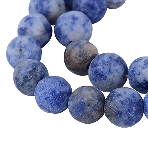 Natur Edelstein Sodalith Sodalite Perlen 6mm Frosted Matt Blaufarbe 18stk. Kugelform Schmuckperlen Halbedelstein von Perlin