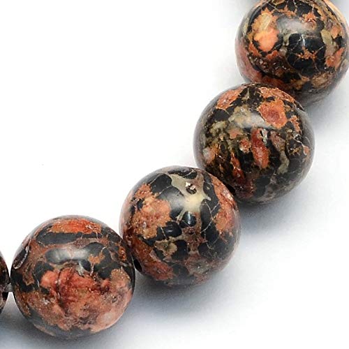 Natur Leopard Skin Jaspis, Edelstein Perlen, 4/6/8 mm Kugel, Schmuck stein (4mm 25 Stück) von Perlin