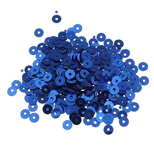 Pailletten Glatt Rund Perlen Ø 3mm 2400 STK. und 4mm 1200 STK. für Basteln Nähen Dekoration DIY Kleidung und Schmuck, Handwerk Metallic Sequin (4mm, Cobalt Blau) von Perlin