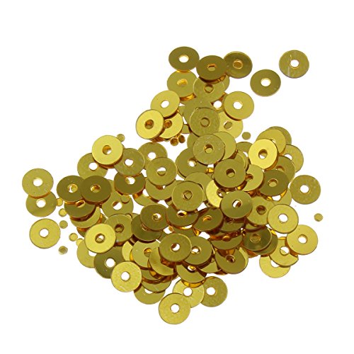 Pailletten Glatt Rund Perlen Ø 3mm 2400 STK. und 4mm 1200 STK. für Basteln Nähen Dekoration DIY Kleidung und Schmuck, Handwerk Metallic Sequin (4mm, Gold) von Perlin