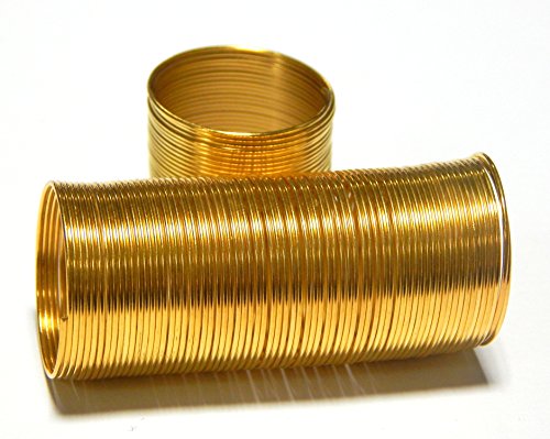Perlin 100 WINDUNGEN MEMORY WIRE SPIRALDRAHT FINGERRINGE METALL SPIRALE 20mm GOLD M110 von Perlin