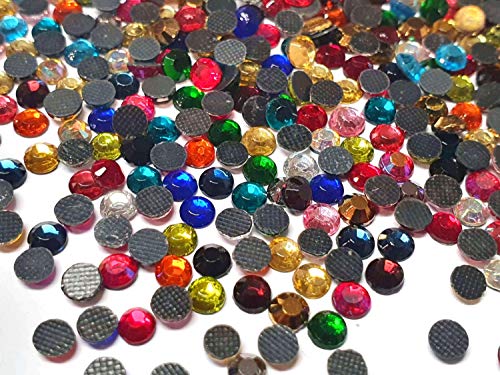 Perlin 1000 Stück Hotfix Strasssteine Mix Farben Größenauswahl 3mm 4mm 5mm Bunte AAA Qualität zum Aufbügeln Glitzersteine Rhinestone Selbstklebend Mehrfarbiges (3,6mm ~ 4mm SS16) von Perlin