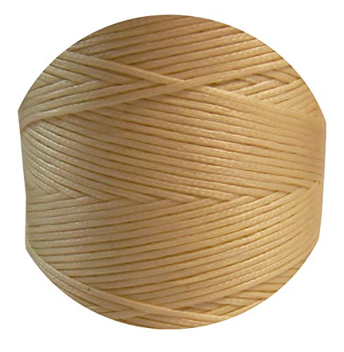 Perlin - 10m Wachsband 1mm Sattlergarn Creme Krem Geflochtet 100% Polyester Forellenfäden Nähen Handwerk C307 x2 von Perlin