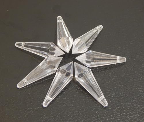 Perlin 150stk Kunststoffperlen Luxus Weiss Crystal Klar Acrylperlen 35mm Tropfen Plastik Perlen Facettiert Perle zum Auffädeln für Deko Basteln Schmuck D130 x3 von Perlin