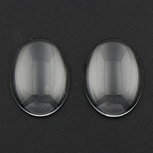 Perlin 20 STK. Glas Cabochon Transparent Klar Oval 25x18 mm Dekoration Schmuckherstellung Glaskuppel Cabochons DIY-Schmuck R45 von Perlin