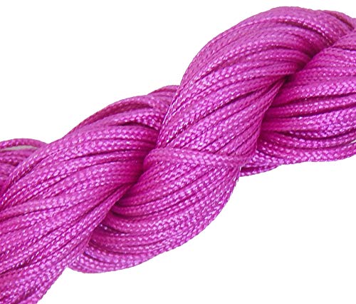 Perlin 30 Meter Makramee Garn Lila 1mm Schnur, Schmuckschnur, Schmuckfaden für DIY Handwerk Machen (Violett) von Perlin