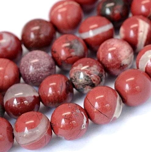 Perlin - 30stk. Imperial Jaspis Rot Edelstein Perlen Natur Stein 8mm Rund Edelsteine Halbedelstein Schmuckstein Schmuckperlen Bastelperlen G56 x2 von Perlin