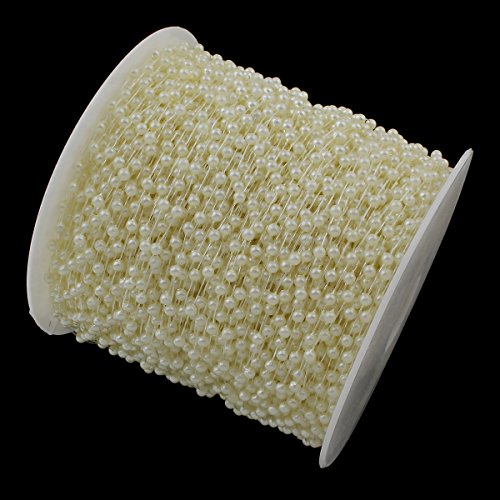 Perlin - 5 Meter Perlenband Hochzeit Tischdeko Tischband Dekoband Perlenkette Zuchtperle Imitat Perlmutt Creme 3mm Wedding Deko Perlengirlande Wachsperlen Dekoperle Pearl Beads Meterware C288 Perlin - 5 Meter Perlenband Hochzeit Tischdeko Tischband Dekoband Perlenkette Zuchtperle Imitat Perlmutt Creme 3mm Wedding Deko Perlengirlande Wachsperlen Dekoperle Pearl Beads Meterware C288 von Perlin