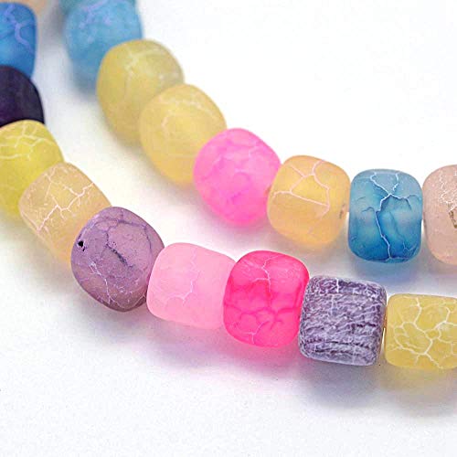 Perlin - Edelstein Perlen 8mm Bunte Mix Gefrostet Achat Stein 24stk Würfel Naturstein Frosted Achatperle Halbedelstein Edelsteine Perle mit Loch zum auffädeln Schmuckperlen Schmuckstein G162 x2 Perlin - Edelstein Perlen 8mm Bunte Mix Gefrostet Achat Stein 24stk Würfel Naturstein Frosted Achatperle Halbedelstein Edelsteine Perle mit Loch zum auffädeln Schmuckperlen Schmuckstein G162 x2 von Perlin