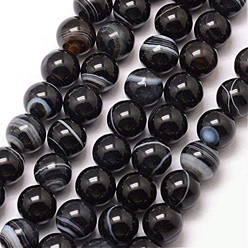 Perlin Edelstein Schwarze Perlen Streifen Achat Kugel Schwarz Weiß 8mm 30stk Edelsteine perlen zum auffädeln Perlenkette Gemstone Agate Beads G723 x2 Perlin Edelstein Schwarze Perlen Streifen Achat Kugel Schwarz Weiß 8mm 30stk Edelsteine perlen zum auffädeln Perlenkette Gemstone Agate Beads G723 x2 von Perlin