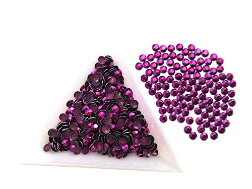 Perlin Hotfix Rhinestuds 2mm 3mm 4mm Metall-Nieten Studs Octagon Thermo Selbstklebend zum Aufbügeln Bügelnieten (Lila, 3mm SS10 1500 Stück) von Perlin