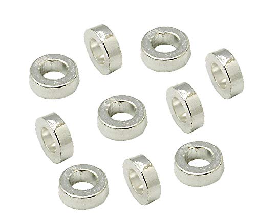 Perlin Metallperlen Tibet Silber Zwischenteile Ring Perlen Metall Spacer Schmuckteile 6mm 80stk Rondell F240 X2 von Perlin