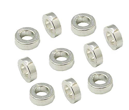 Perlin - Metallperlen Tibet Silber Zwischenteile Ring Perlen Metall Spacer Schmuckteile 6mm 80stk Rondell F240 X2 von Perlin