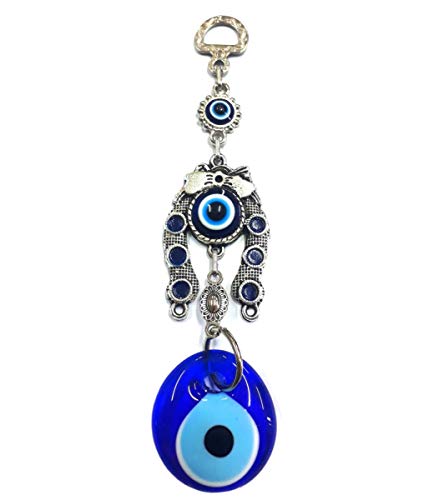 Nazar Boncuk, Boncugu, Türkisch Blau, Blaues Auge, Evil Eye, Hufeisen, Wandbehang, Wanddeko, Wandschmuck, Ornament Amulett Dekoration Home Decor von Perlin