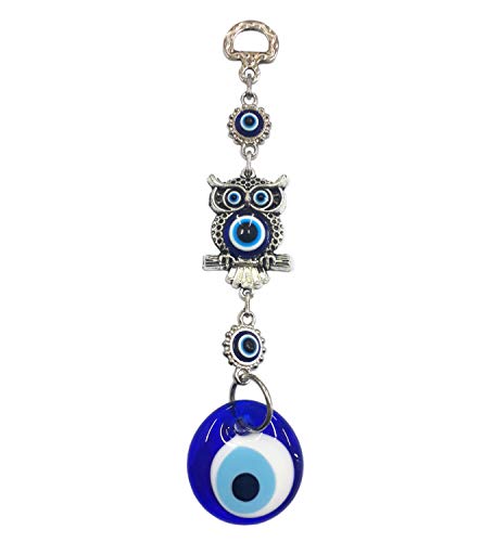 Nazar Boncuk, Boncugu, Türkisch Blau, Evil Eye, Eule, Wandbehang, Wanddeko, Wandschmuck, Ornament Amulett Dekoration Home Decor Schutz Segen Geschenk von Perlin