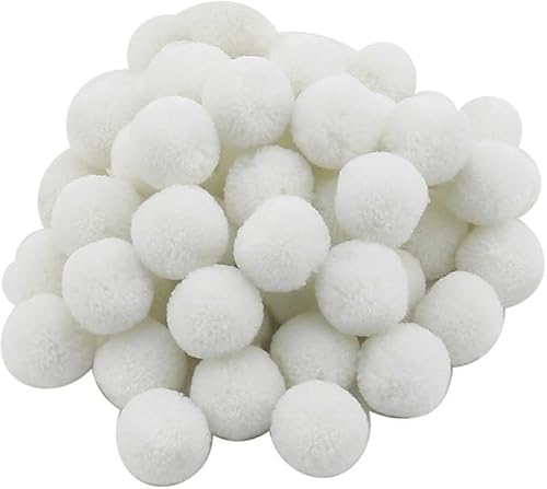 Perlin - Pompons Pompon 20mm Weiß Bommel 125stk Nähen Tilda Basteln Borte bälle Flauschigen Plüsch Bälle für Lustige DIY Kreative Handwerk DEK41 x5 von Perlin