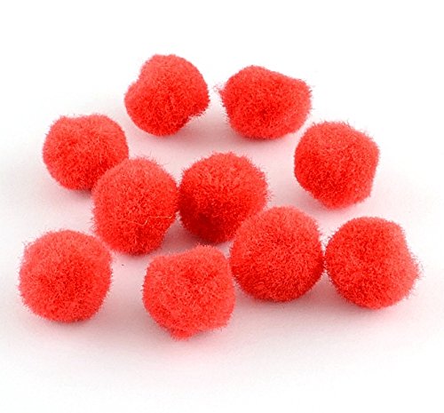 Perlin - Pompons Pompon 30mm Rot Bommel 100stk Nähen Tilda Basteln Borte bälle Flauschigen Plüsch Bälle für Lustige DIY Kreative Handwerk DEK86 x5 von Perlin