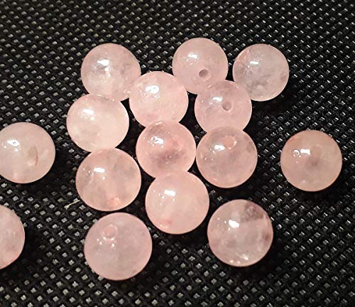 Rosenquarz perlen 8mm Edelstein Kugel, Rosa quarz Stein Perle mit Loch zum auffädeln Perlenkette 15 Stück, Schmuckperlen von Perlin