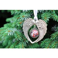 Silberne Dekoration Für Den Weihnachtsbaum Mit Foto - Großer Flügelanhänger Rundem Fotorahmen Als Geschenk Oma Und Opa Silberne Dekoration Für Den Weihnachtsbaum Mit Foto - Großer Flügelanhänger Rundem Fotorahmen Als Geschenk Oma Und Opa von Perlokraphy