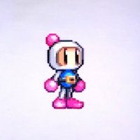 Bomberman Bügelperlen Pixel Art 8-Bit Videospiel Dekor von Perlpop
