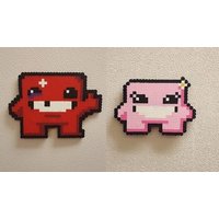 Super Meat Boy Bügelperle Ornament Retro Pixel Art Gamer Geschenk von Perlpop
