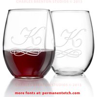 21Oz Luminarc Stammlose Weingläser - Mit Geätzten Personalisierung Set 2 Individuellen Geschenk-Boxen von PermanentEtch