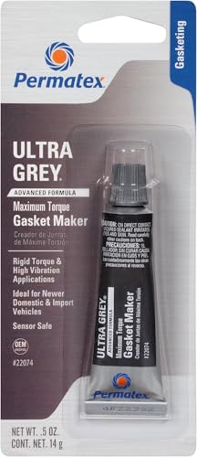 Permatex 22074 Ultra Grey Rigid High Torque RTV Silicone Gasket Maker, Sensor Safe And Non-Corrosive, For High Torque And Vibration Resistant Applications, 14.2 g von Permatex