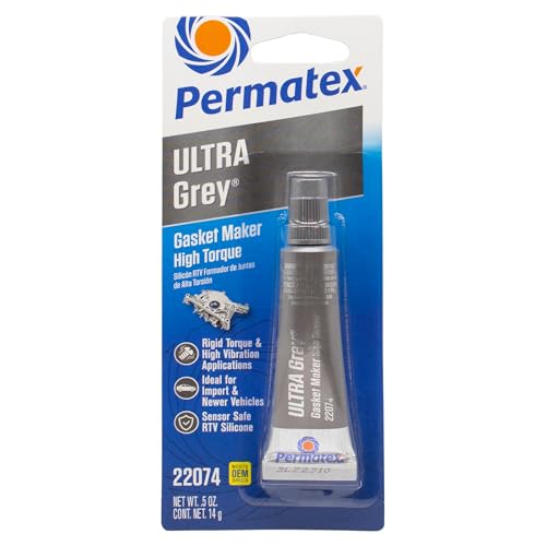 Permatex 22074 Ultra Grey Rigid High Torque RTV Silicone Gasket Maker, Sensor Safe And Non-Corrosive, For High Torque And Vibration Resistant Applications, 14.2 g von Permatex