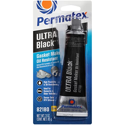 Permatex 82180 Ultra Black Maximum Oil Resistance RTV Silikon Dichtungsmasse Maker, 95 g Tube von Permatex