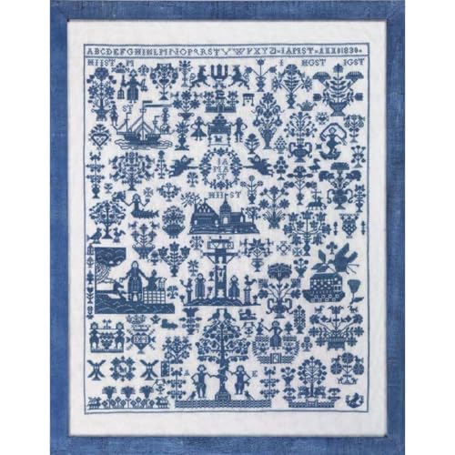 Permin Kreuzstich Stickpackung Sampler Hamburg blau Zählmuster von Permin