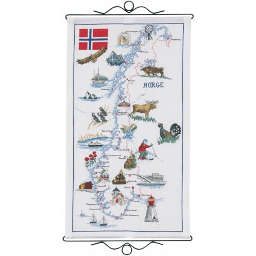 Permin Kreuzstich Stickpackung Karte Norwegen Zählmuster von Permin