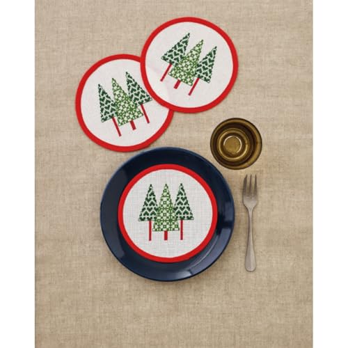 Tischdeckchen 3er Set Kreuzstich Stickpackung Weihnachtsbäume Zählmuster Tischdeckchen 3er Set Kreuzstich Stickpackung Weihnachtsbäume Zählmuster von Permin