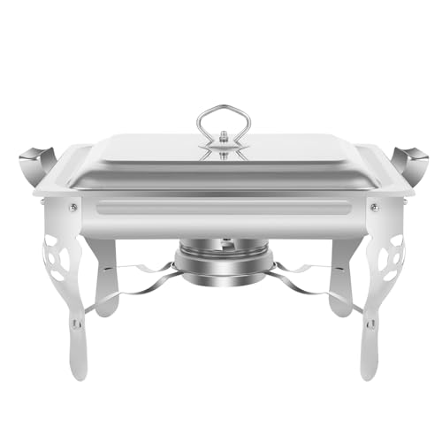 6L Chafing Dish für Buffet, Edelstahl Chafing Dish Single Compartment Food Warmer Buffet Server mit Deckel für Restaurant Catering Parties Buffets Bankette von Perseavance