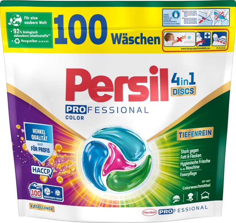 Persil PERSIL Color DISCS 100WL Waschmittel-Discs 1,7kg Colorwaschmittel (Vorratspack, [100-St. Kapseln mit Tiefenrein Technologie) von Persil