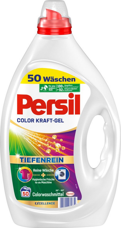 Persil Color Kraft-Gel 50 WL Colorwaschmittel (1-St. Flüssigwaschmittel mit Tiefenrein Technologie) von Persil