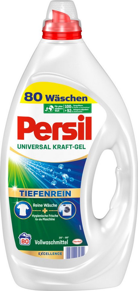 Persil Kraft-Gel Universal 80 WL Vollwaschmittel (1-St. 3,6 l Flüssigwaschmittel mit Tiefenrein Technologie) von Persil