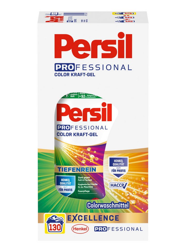 Persil Color Professional Kraft Gel 2x 65 WL (130WL) Colorwaschmittel (Spar-Set, [2-St. Flüssigwaschmittel mit Tiefenrein Technologie) von Persil