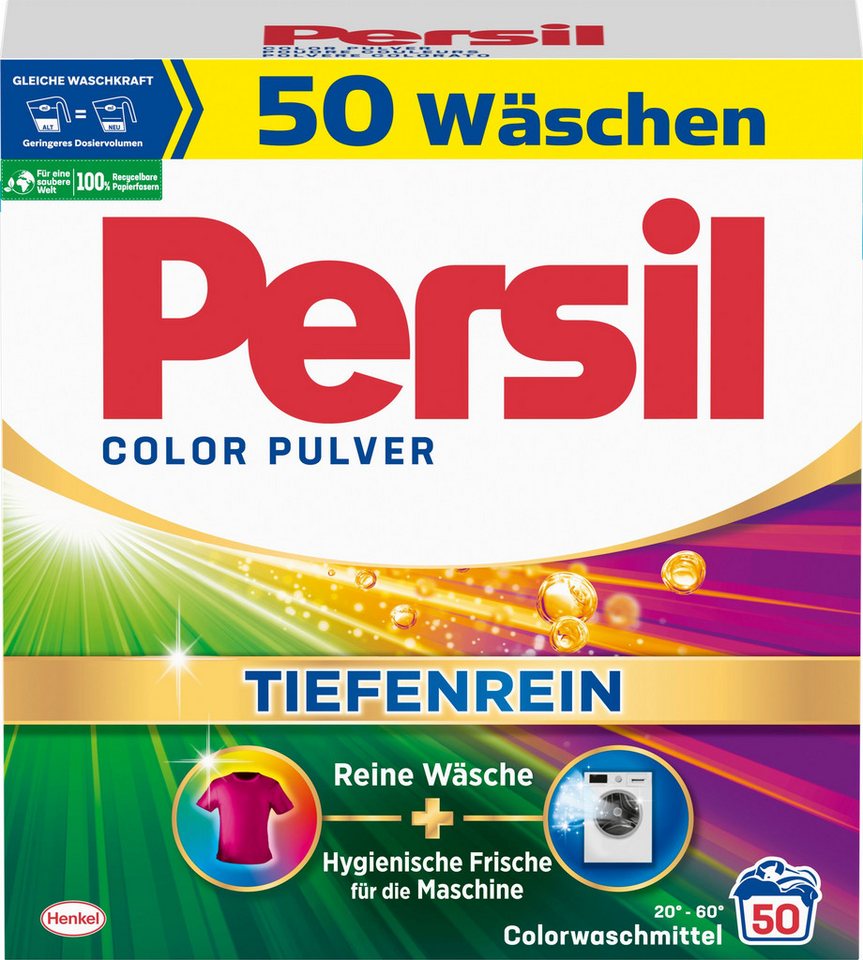 Persil Pulver 50 WL 3kg Colorwaschmittel (1-St. mit Tiefenrein Technologie) von Persil