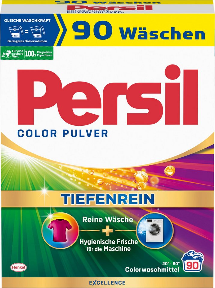 Persil Color Pulver 90 WL Vollwaschmittel (Vorratspack, [1-St. Waschpulver mit Tiefenrein Technologie) von Persil