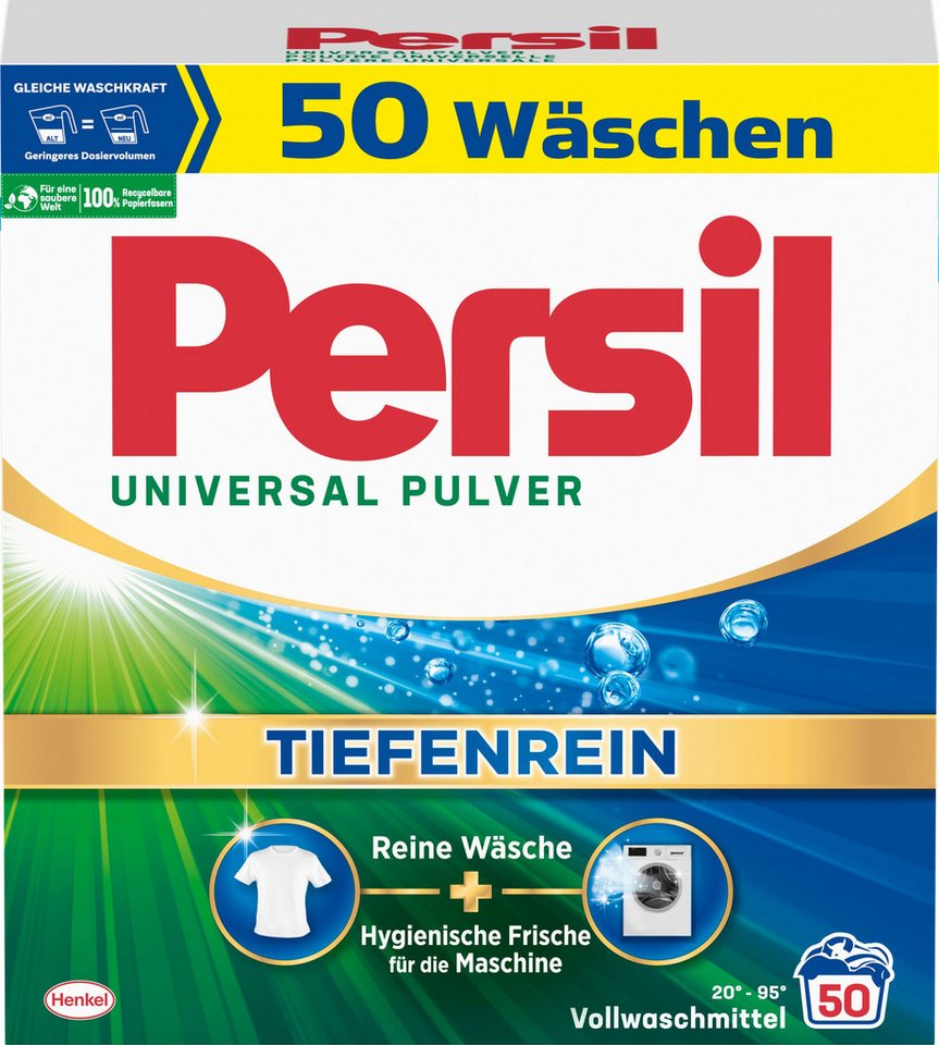 Persil Universal Pulver 50 WL Vollwaschmittel (1-St. Waschpulver mit Tiefenrein Technologie) von Persil