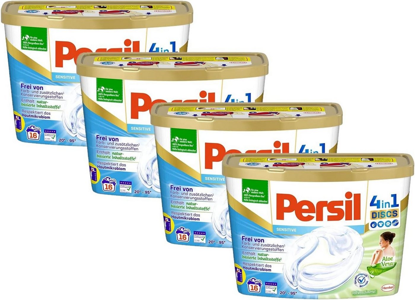 Persil Sensitive 4in1 DISCS Vollwaschmittel 16WL - für Allergiker & Babys Vollwaschmittel (Biologisch abbaubar, Natürlich, Organisch) von Persil